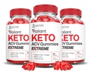 (3 Pack) Vaillant Keto ACV Gommies Extreme 2000MG Valant Keto Gommies Vinaigre de cidre de pomme formulé avec du jus de pomme de grenade poudre B12 végétalien non OGM 180 Gummys