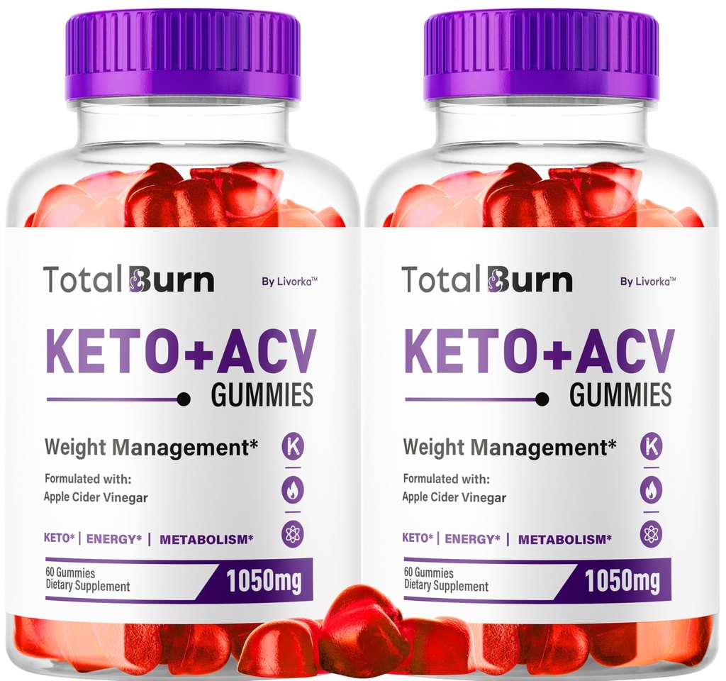 (2 Pack) Total Burn Keto ACV Gummies - Official TotalBurn Keto Plus Gummys Advanced Formula 1050MG, All Natural Gummy Support Premium Supplement Vitamin Gomitas Reviews, 120 Gummies for 2 Months