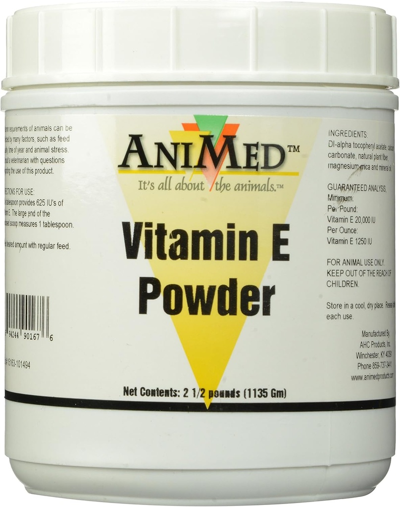Supplément en poudre de vitamine E AniMed pour chevaux, 2,5-Pound