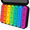 Daviky Pill Organizer 4 fois par jour - Pill Box 7 jours, grand organisateur hebdomadaire de médicaments pour voyager avec des contenants individuels amovibles, cas de pilule pour tenir des vitamines quotidiennes, suppléments et médicaments