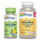 SOLARAY Vitamine C 1000mg et Mullein Leaf Wellness Bundle - Supplément de vitamine C à libération dans le temps et capsules Mullein, traditionnellement utilisés pour le bien-être - Vegan, garantie de 60 jours, 275/100 VegCaps