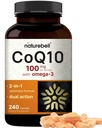 NatureBell CoQ10 100mg avec Omega 3, 240 Capsules.