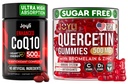 Quercetin avec Bromelain & CoQ10 500mg Bundle – 120 Coenzyme Q10 Softgels + 60 gommes Quercetin sans sucre avec Zinc, Vitamine C & D3 – Immune, Heart & Energy Support – Suppléments fabriqués aux États-Unis