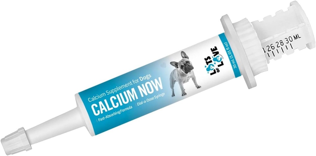 Calcium maintenant - Calcium oral pour chiens aidants (30 ml) - Pâte de supplément de calcium pour chiens et chats - Beaucoup d'amour