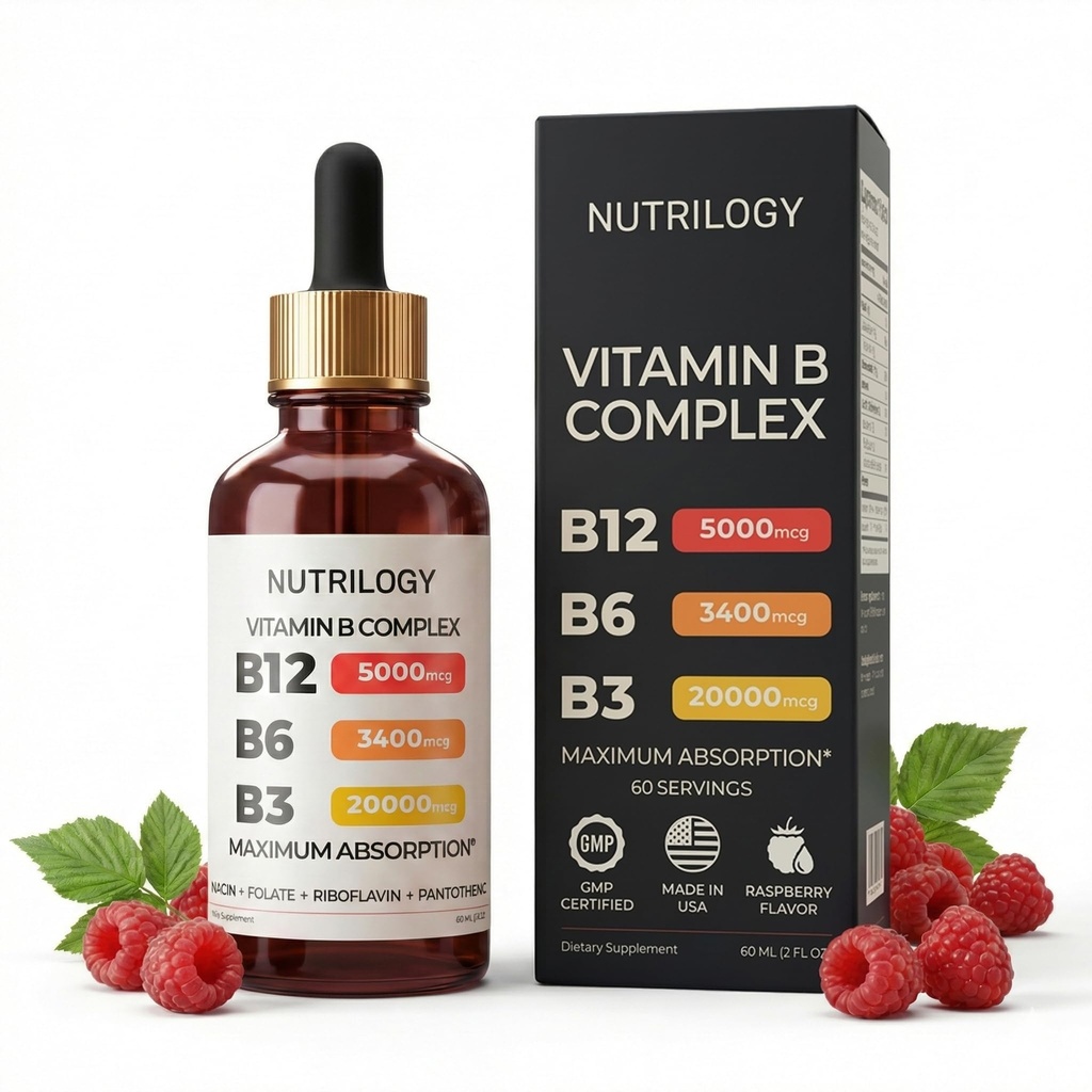 Complexe Vitamine B pour les hommes et les femmes - Riboflavin B2, B3, B5, B6, B12.