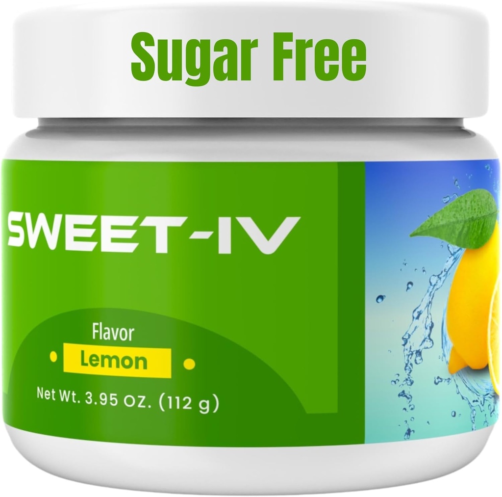 Sweet IV Poudre d'électrolyte – 3.9g Servant un mélange de boissons aromatisées Magnésium, Cuivre – 40 portions Magnésium Poudre pour passionnés de sport, Athlètes – Délicieux et rafraîchissant (Lemon)