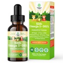Enfants DHA Omega 3 gouttes - Acides gras Omega 3 6 9 pour le cerveau, la force immunitaire et la vision - DHA nutritionnel pour les enfants pour le système nerveux sain et le soutien focal - Supplément liquide avec EPA et ALA - 2 Fl Oz