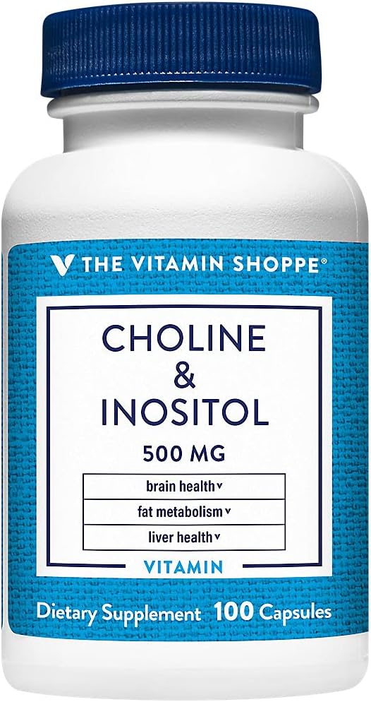 La vitamine Shoppe Choline & Inositol 500MG, une fois par jour supplément pour le métabolisme des graisses et la santé du cerveau (100 capsules)