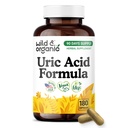 Wild & Organic Uric Acid Formula Capsules - Uric Acid Cleanse Support - Antioxidant Supplement with Tart Cherry Powder, Dandelion Root & Celery - Vegan, No Fillers, Non-GMO - 180 Count