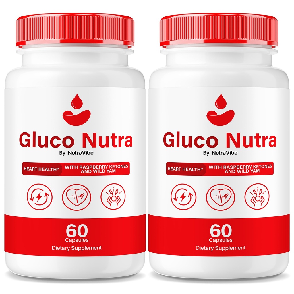 (2 Pack) Gluco Nutra Pills - Premium Balanced Formula to Support Energy, Healthy Circulation and Overall Health, All-Natural Blend 2 Capsules a Day, Official GlucoNutra Reviews (120 Capsules)