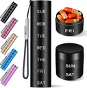 Aluminium Travel Pill Organizer,Weekly Metal Pill Case,Pill Holder, Hydraure Proof Waterproof Daily Pill Box 7 Day, Grand contenant de pilule pour tenir les vitamines, la médication, les suppléments