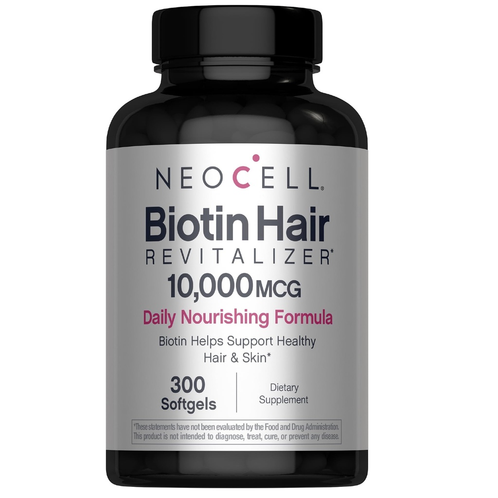 NeoCell Biotin Revitalizer pour cheveux 10000mcg.300 Softgels.