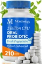 Mouthology Oral Probiotics for Mouth Bad Breath with Xylitol (210 Count Mints), Dental Probiotic, Mouth Probiotics Bad Breath Treatment and Gums
