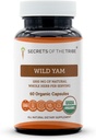 Secrets of the Tribe Wild Yam USDA Organic 60 Capsules | Made with Organic Vegetarian Capsules and Responsibly farmed Wild Yam (Dioscorea Villosa) Dried Root (60 Capsules)