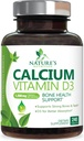 Supplément de calcium avec la vitamine D3-1200 mg Calcium par portion avec D3 pour la meilleure absorption - Supports Imune Health, Bones & Dents - Le calcium de la nature est mis en bouteille aux États-Unis pour les femmes et les hommes - 240 comprimés