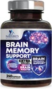 Pilules de supplément mémoire cérébrale - Nootropiques de force 3X pour la concentration, la clarté et le soutien focal - Vitamines cognitives pour la santé cérébrale avec Bacopa, Phosphatidylsérine et DMAE, Booster cérébral - 240 capsules