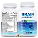 Supplément Cerveau 18-en-1 pour mémoire et focus – Capsules Nootropiques avec Alpha GPC, Bacopa, Ginkgo Biloba, Lion's Mane, Vitamine B6 & B12.