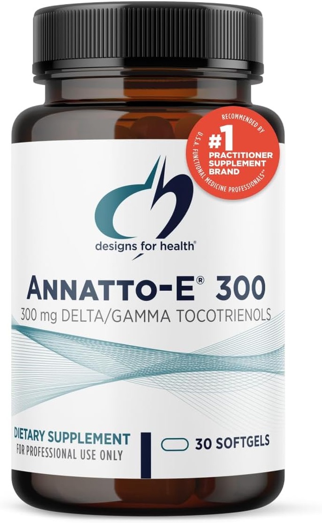 Conceptions pour la santé Annatto-E 300 mg de tocotriénols - Supplément complexe de vitamine E d'or Delta + Gamma tocotriénols - Cardiopathie, Vieillissement en santé + Support antioxydant - Non-OGM (30 Softgels)
