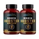Brain Booster 38 Factor Nootropic Supplement | Herbal & Vitamin Blend for Focus, Clarity & Cognitive Support | Adaptogen & Mushroom Complex with Vitamin B3 – 2 Pack (180 Capsules)