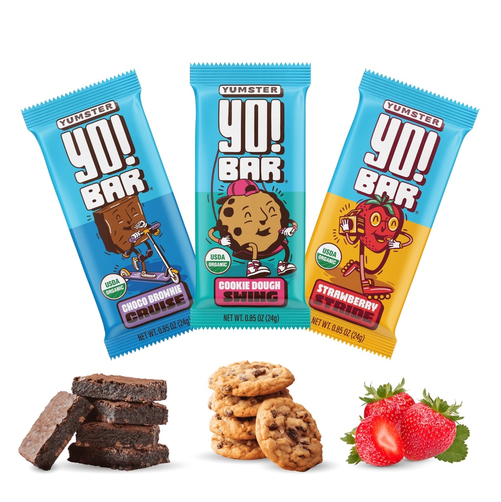 Oui ! Bar by Bearded Brothers Vegan Organic Kids Bar, sans gluten, sans paléo et entier 30, sans soja, sans OGM, faible glycémie, sans sucre ajouté, fibre de fibres + aliments entiers