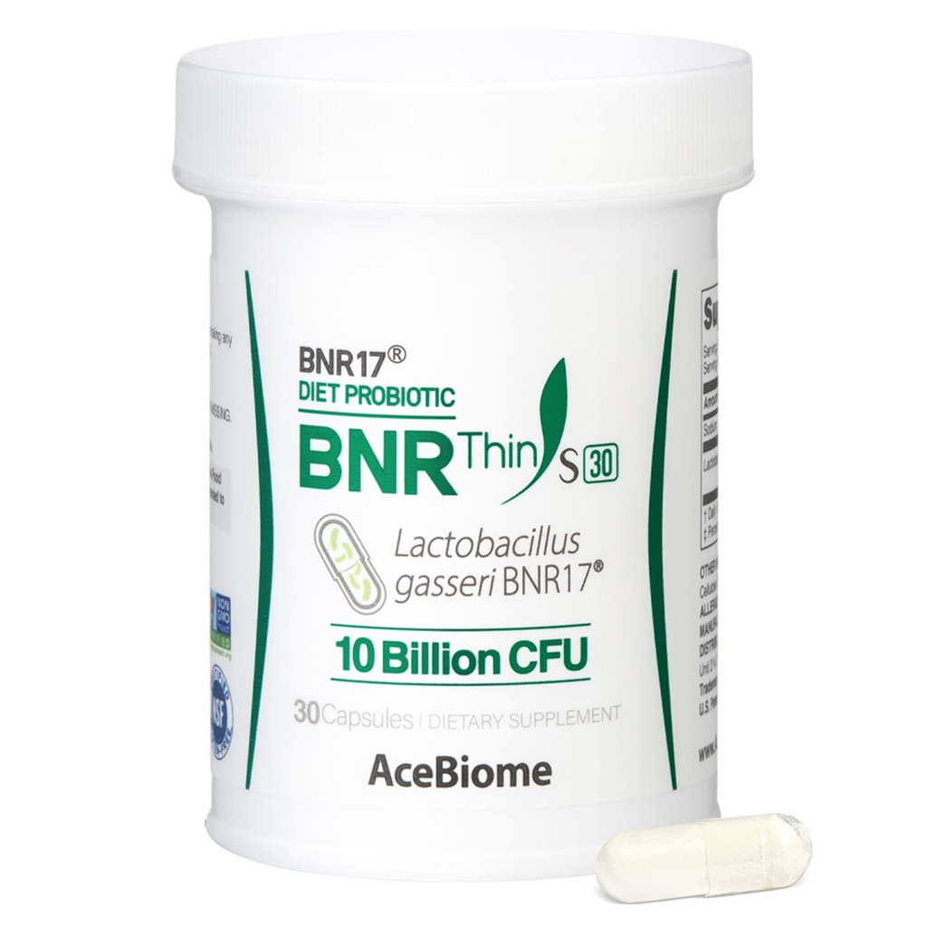 BNRThin S30, Lactobacillus Gasseri BNR17, 10 Billion CFU Guaranteed, 30Capsules