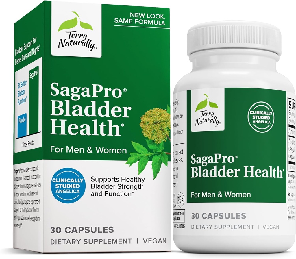 Terry naturellement SagePro Bladder - Supplément de soutien Bladder - Supplément diététique avec extrait de feuille d'Angelica - Capsules véganes pour aider la fonction et la santé du tube urinaire - 30 Capsules