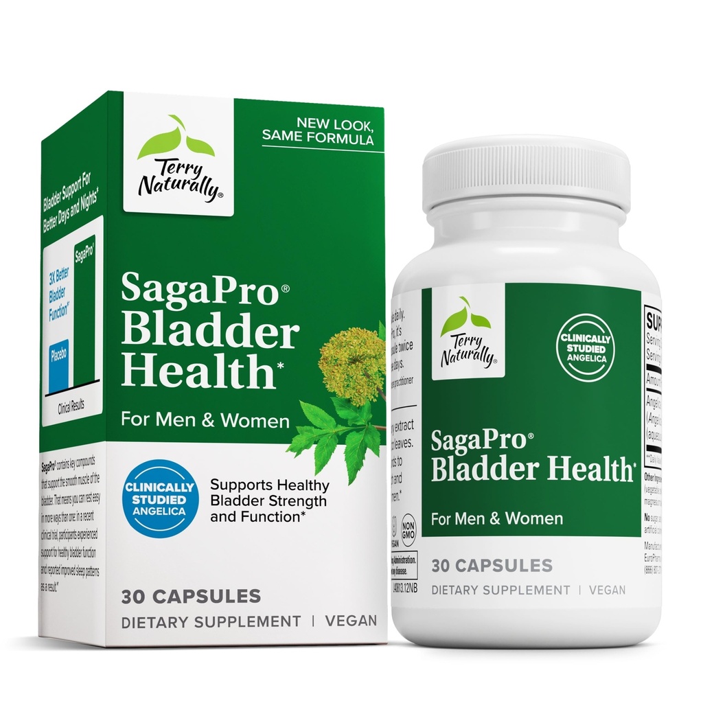 Terry naturellement SagePro Bladder - Supplément de soutien Bladder - Supplément diététique avec extrait de feuille d'Angelica - Capsules véganes pour aider la fonction et la santé du tube urinaire - 30 Capsules