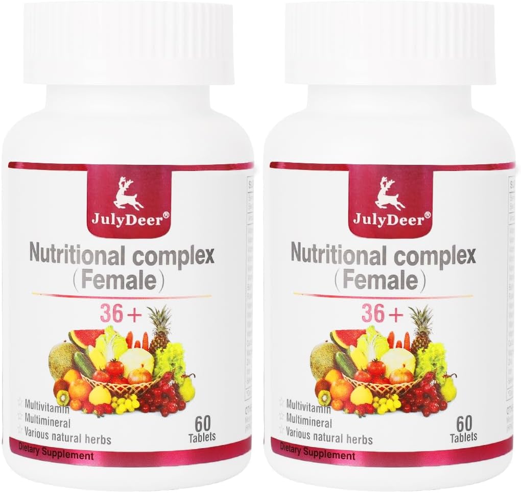 Multivitamine quotidienne pour les femmes - Multiminérale complet avec vitamine A, C, D, E et B-Complex, Zinc et plus pour l'immunité des femmes, les cheveux, la peau et les ongles, Digestion + Végétarien - 2 bouteilles