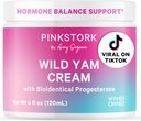 Pink Stork Wild Yam Cream - Balance naturelle des hormones pour les femmes - PMS, Fertilité, Periménopause, Ménopause - Crème bioidentique - Sans parfum, 4 oz