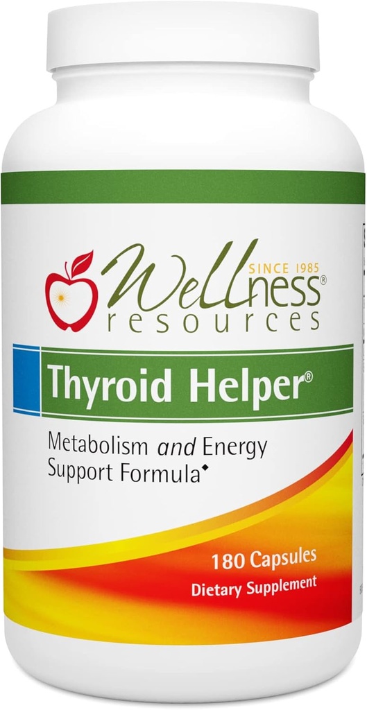 Wellness Resources Thyroïde Helper - Supplément naturel pour le métabolisme, l'énergie, le soutien thyroïde (180 capsules) ...