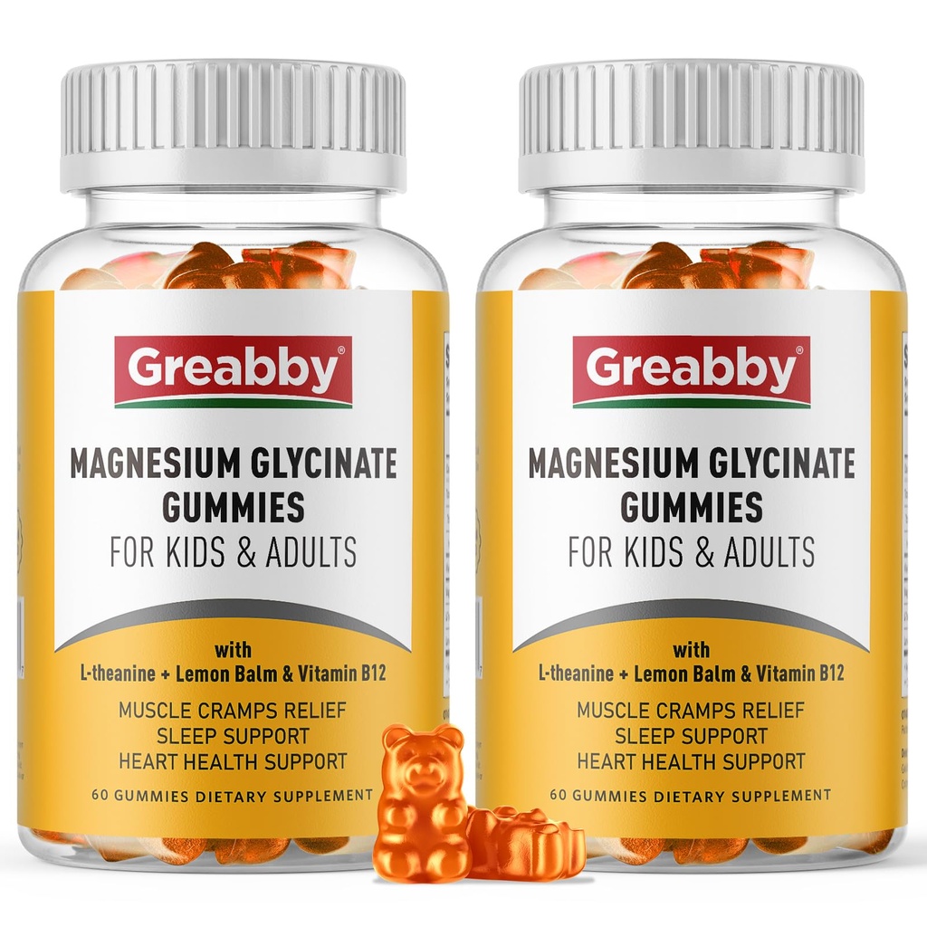 Glycinat de magnésium pour les enfants et les adultes - supplément à croquer de magnésium 300mg - favorise le sommeil, les muscles, la relaxation (120Conte)