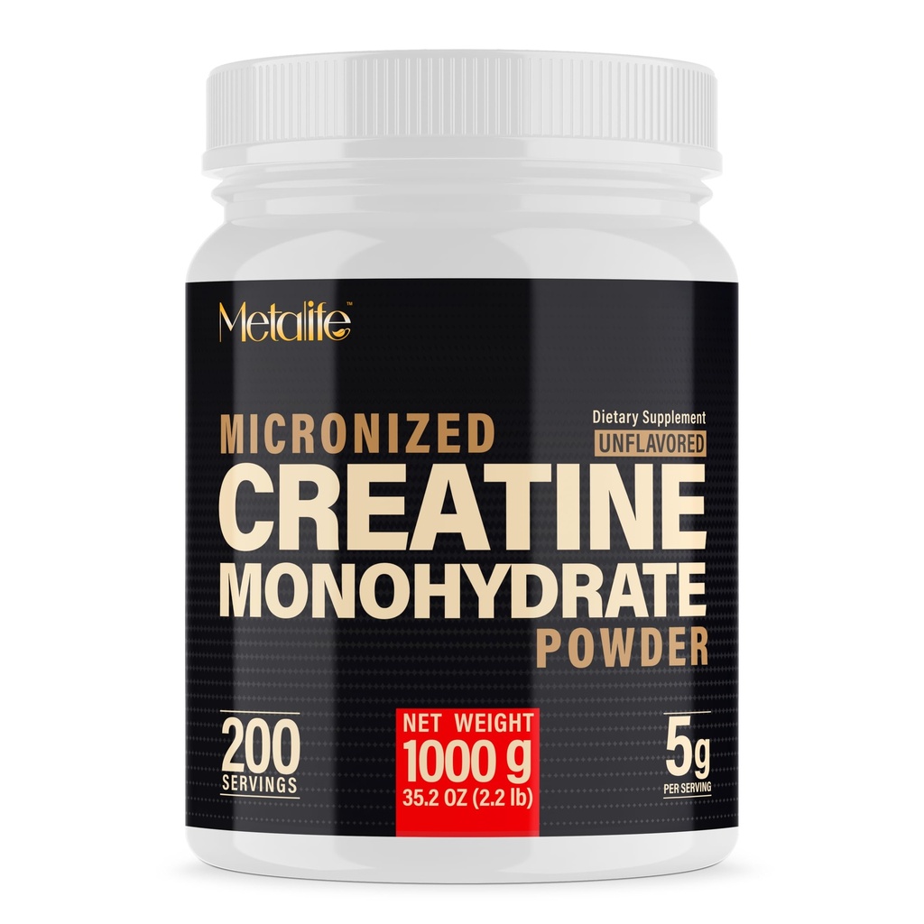 100% poudre monohydratée pure créatine 200 portions, poudre micronisée, croissance musculaire, non aromatisée, idéale pour les athlètes et les amateurs de fitness, laboratoire tiers testé, végétalien, 1000 g