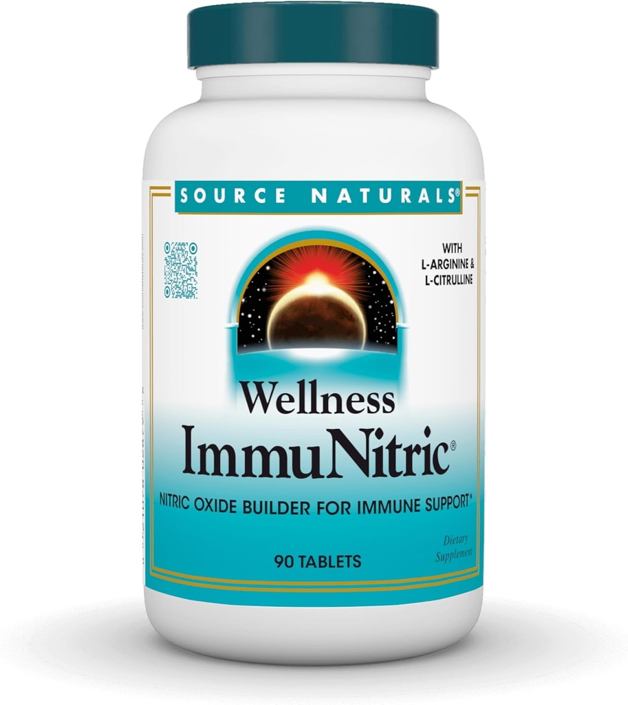 Source Naturals Wellness Immunitric, Nitrique Oxide Builder for Immune System Support* - 90 comprimés