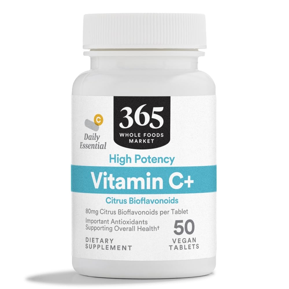 365 par marché des aliments entiers, complexe de vitamine C haute puissance, 50 comprimés