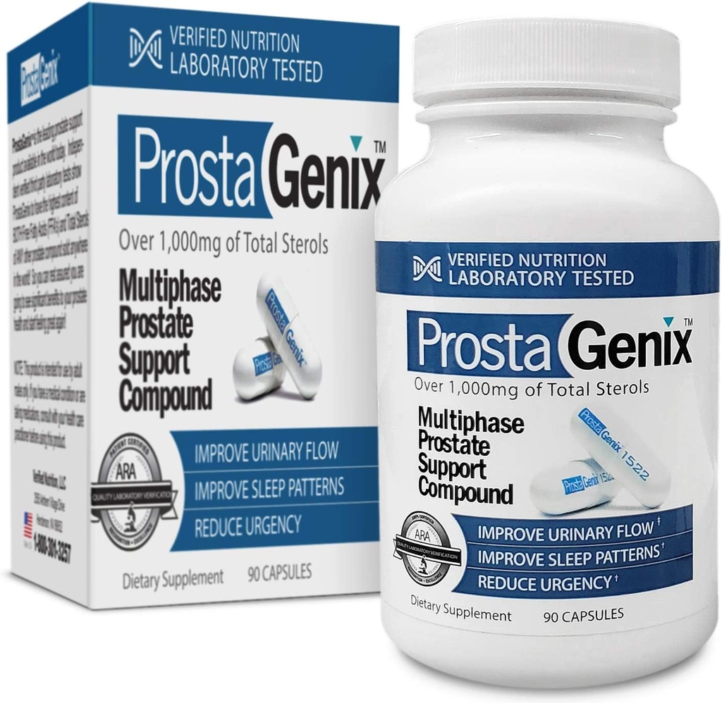 ProstaGenix Multiphase Prostate Supplement-Featured on Larry King Enquête TV Show - Plus d'un million de Vendu -End Nighttime Salle de bain Voyages, Urgence, et plus. 90 Capsules
