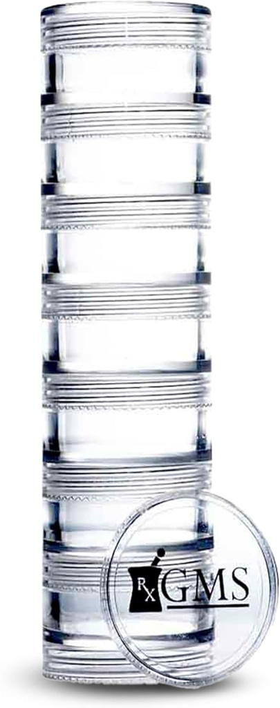 Organisateur de pilules de 7 jours - Boîte à pilules empilable -Fits petits comprimés et suppléments de vitamine - Gardez votre médicament quotidien organisé en un seul endroit - Extra petit - clair