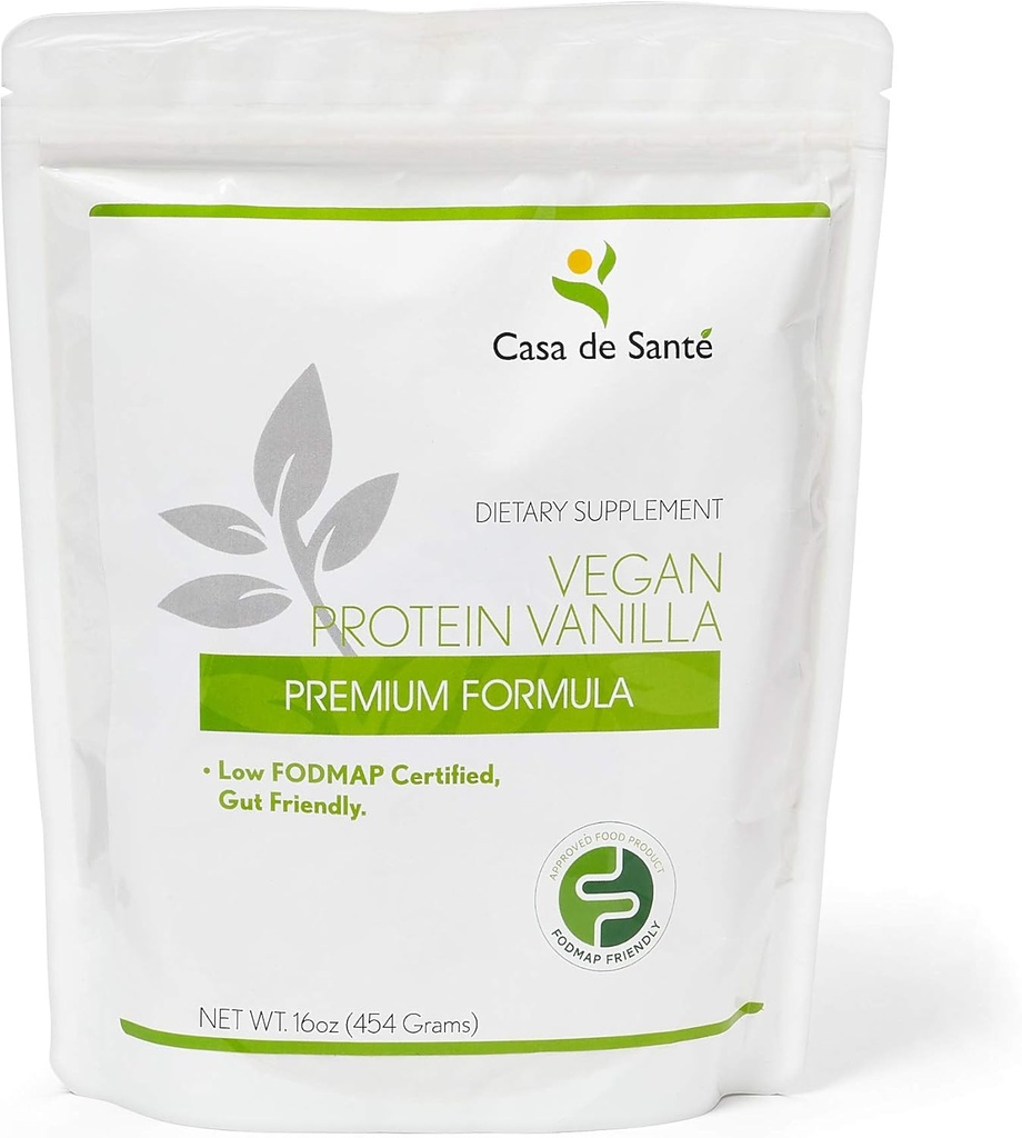 Faible FODMAP Certified Elemental Vegan Protein GLP1 IBS & SIBO Gut Friendly Gluten Dairy Soy Sucre Grain Sans Keto Paleo Low Carb Tout naturel Pas d'huile de graines + Superfoods Spirulina Dulse & Kelp Vanilla