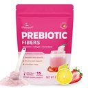 Supplément de fibre quotidienne pour les femmes et les hommes, poudre de fibre avec probiotiques, collagène et électrolytes- soutient la santé digestive et gustative, gelage Relief, sans sucre, fraise citron parfum, 15 portions