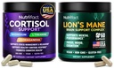 Cortisol Supplements & Lions Mane Supplement Capsules for Women & Men - Vegan, Non-GMO, Made in USA Complete Brain Support Complex & Cortisol Reducer - with L Theanine, Vitamin B Complex