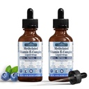 2 boîtes de vitamines complexes méthylées B avec folate L-5-MTHF, vitamines B2 B6 et B12 pour les hommes et les femmes, complément 9-en-1 de méthyl B complet pour le soutien énergétique, sans gluten végétalien et sans nerf de santé