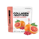 Clean Simple Eats Collagen Powder + Beauty Blend, Ruby Red Raspberry, Hydrolyzed Collagen Peptides from Grass Fed Bovine & Chicken, Hyaluronic Acid for Hair, Skin, Nail & Joint Support, 30 Servings