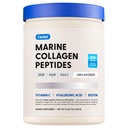 Peptides de collagène marin - Poudre de collagène ultra-fin hydrolysée pour femmes et hommes, acide hyaluronique, biotine, vitamine C, pour peau, cheveux, ongles, articulations, non-OGM, non aromatisé, facilement dissout, 16oz
