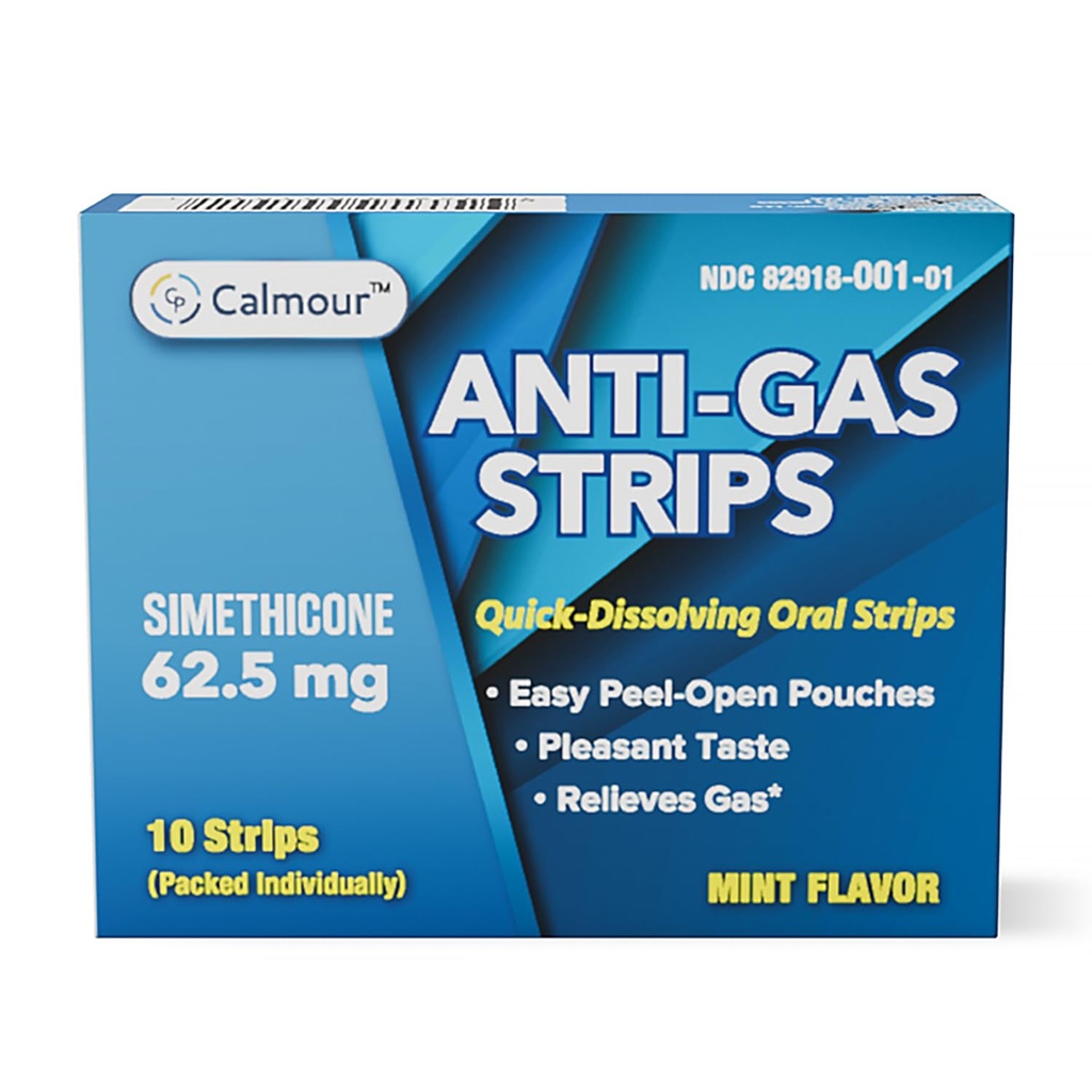 Anti Gas Relief 10 Strips (en anglais seulement) Mint Flavor Oral Dissolvable Anti Bloating Relief Strips (en anglais seulement) Rapid Gas Relief (en anglais seulement) pour les adultes (en anglais seulement)