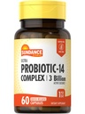 Complexe Sundance Probiotic-14 : 3 milliards de cultures actives 60 capsules Supplément sans OGM et sans gluten