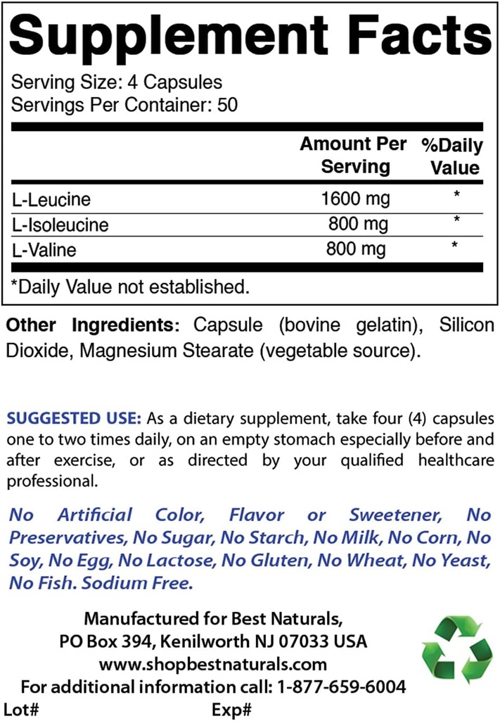 Best Naturals BCAA 3200mg & B-100 Complexe