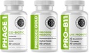 Supplément de santé à la Fortitude Gut intestinale - Prébiotique Gold, PRO-B11, Phage 1 - avec pectine de kiwi doré, SCFA et 22 milliards d'UCF pour le soutien au microbiome, le gluten, le soja et les capsules sans lait