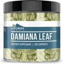 Éléments terriens Damiana Leaf 200 Capsules, pures et non diluées, sans additifs