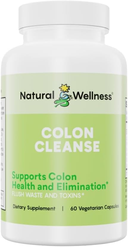 Nettoyer le colon naturel – Détox doux avec Cascara Sagrada, Aloe Vera et 7 plantes à base d'herbes – soutient la digestion, la régularité et la santé gustative – Capsules sans gluten et végétariennes – 60 Nombre