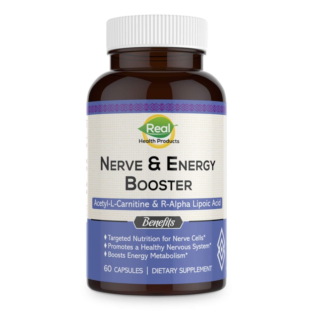 Supplément ALA - Acide Lipoïque R-Alpha 300mg & Acétyl L-carnitine 1000mg - Nerve & Energy Booster pour la fonction nerveuse, cardiovasculaire, cognitive et antioxydant, 60 Capsules, 30 Jours d'approvisionnement