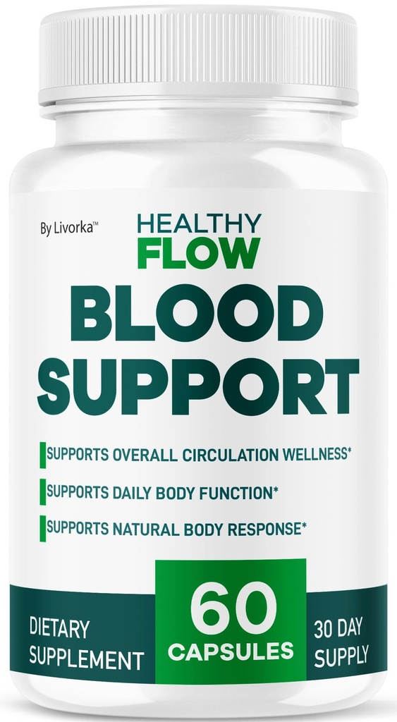 Healthy Flow Blood Support - HealthyFlow Support Supplement Capsules Daily Premium Advanced Formula Pills - Maximum Strength, Vitamins for Overall Health & Wellness, 60 Capsules for 1 Month